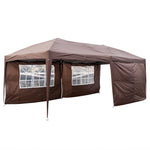 ZUN 3 x 6m Two Windows Practical Waterproof Folding Tent Dark Coffee Folding Tent 67766391