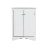 ZUN White Triangle Bathroom Storage Cabinet with Adjustable Shelves, Freestanding Floor Cabinet for Home 92220652