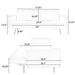 ZUN 71.7 inch grey teddy fleece sofa bedBring two throw pillows W1658124694