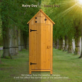 ZUN Outdoor Tool Storage Cabinet, Wooden Fir Garden Shed with Single Storage Door 75540966