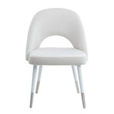 ZUN ACME Zemirah Side Chair, White Velvet & White Finish DN02234