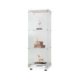 ZUN Glass Display Cabinet with 3 Shelves, One-Door Curio Cabinets for Living Room, Bedroom, Office, W1806118656