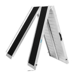 ZUN Non-Skid Traction Folding Aluminum Wheelchair Ramp Scooter Mobility Handicap Ramps for Home Steps, 81537959