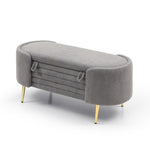 ZUN Modern End of Bed Bench with Storage Upholstered Sherpa Fabric Large Storage Bench Ottoman Shoe W1117107094