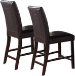 ZUN Simple Contemporary Set of 2 Counter Height Chairs Brown Finish Dining Seating's Cushion Chair B01157355