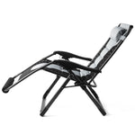 ZUN Super-Wide Folding Padded Zero Gravity Chair Patio Recliner Lounge Tray+Foot Pad 17585265