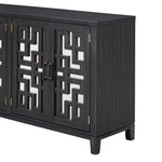 ZUN TREXM Retro 4-Door Mirrored Buffet Sideboard with Metal Pulls for Dining Room, Living Room and WF313199AAP
