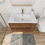 ZUN 30" Wall Mounting Bathroom Vanity With Gel Sink, Soft Close Drawer W999102535