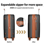 ZUN Hardshell Luggage Sets 3 Piece double spinner 8 wheels Suitcase with TSA Lock Lightweight PP304127AAA