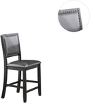 ZUN Classic Kitchen Dining Room Set of 2 High Chairs PU foam upholstered Seat Back Side Chairs Grey B01183545