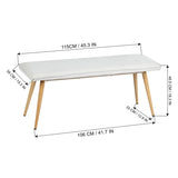 ZUN 45.3" Dining Room Bench with Metal Legs - Beige W131471292