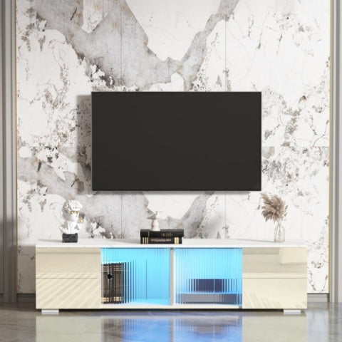 ZUN TV stand,TVCabinet,entertainment center,TV console,media console,with LED remote control lights,roof W679126307