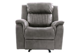 ZUN Contemporary Manual Motion Glider Recliner Chair 1pc Living Room Furniture Slate Blue Breathable B011133623