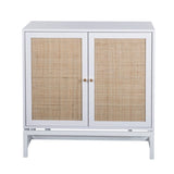 ZUN Natural rattan 2 door cabinet, with 1 Adjustable Inner Shelves, rattan, Accent Storage Cabinet W68840160