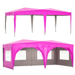 ZUN 10'x20' EZ Pop Up Canopy Outdoor Portable Party Folding Tent with 6 Removable Sidewalls Carry Bag W1212136044