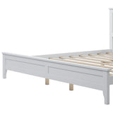 ZUN Modern White Solid Wood King Platform Bed WF283526AAK