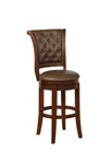 ZUN 2Pc Beautiful Traditional Upholstered Swivel Bar Stool with Button Tufting Faux Leather Upholstery B011119823