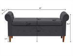 ZUN Multifunctional Storage Rectangular Sofa Stool- Gray 18195898