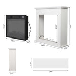 ZUN SF103-18G HA209-25 18 Inch White Wood Cabinet Style 1400W Single Color / Fake Wood / Heating Wire / 32913589