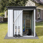 ZUN Metal garden sheds 5ftx4ft outdoor storage sheds White+Grey W1350114590