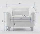 ZUN Arm Chair, soft as bread with 4 metal feet W2272142122