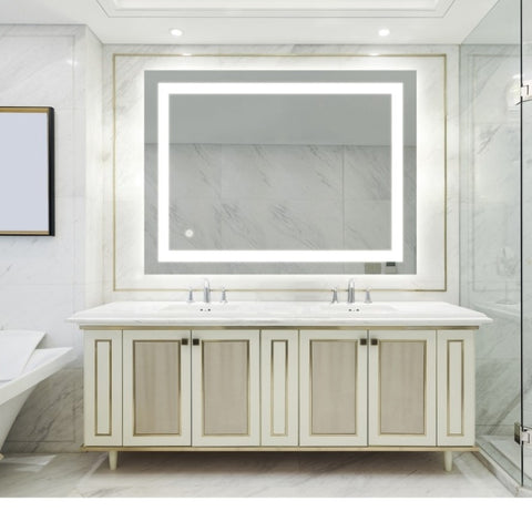 ZUN 32x24 inch Bathroom Led Classy Vanity Mirror with High Lumen,Dimmable Touch,Wall Switch Control, W1992121004