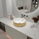 ZUN Ceramic Circular Vessel Bathroom Sink Art Sink W999127745