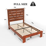 ZUN Full Bed Frame Headboard , Wood Platform Bed Frame , Noise Free,No Box Spring Needed and Easy W636131326