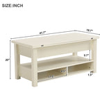 ZUN ON-TREND Lift Top Coffee Table, Multi-Functional Coffee Table with Open Shelves, WF314404AAK