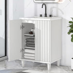 ZUN 24" Bathroom Vanity with Sink, Bathroom Vanity Cabinet with Two Doors, Adjustable Shelves, Solid WF309412AAK