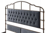 ZUN Queen size High Boad Metal bed with soft head and tail, no spring, easy to assemble, no noise W1708127640