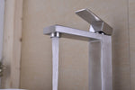ZUN Single Handle Sink Brushed Nickel Vanity Bathroom Faucet, Basin Mixer Tap W928124228