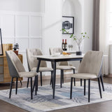 ZUN Zen Zone PU Dining Chair With Iron Metal Black Plated Legs, Suitable For dining room, bar counter, W117082451