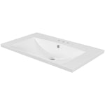 ZUN 30" Single Bathroom Vanity Top with White Basin, 3-Faucet Holes, Ceramic, White WF283479AAK