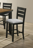 ZUN Contemporary Style Charcoal Finish Counter Height Dining Chair Bar Stool 2pc Set Fabric Upholstery B011P149007