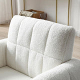 ZUN Modern Comfy Blind Tufted White Teddy Fabric Accent Chair Leisure Chair Armchair Living Room Chairs W71471431