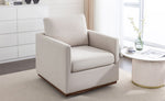 ZUN Mid Century Modern Swivel Accent Chair Armchair for Living Room, Bedroom, Guest Room, Office, Beige WF315697AAG