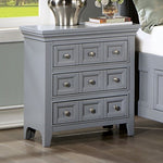 ZUN Transitional Style Gray Color Solid wood 1pc Nightstand Only Bedroom Furniture Bedside Table Round B011140215