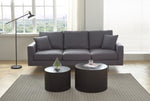 ZUN Modern Grey Three-Seat Sofa with Thick Sponge and Two Pillows, 87.40inch W87672263