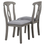 ZUN TOPMAX Rustic Wood Padded Dining Chairs for 4, Grey WF290162AAE