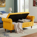 ZUN Multifunctional Storage Rectangular Sofa Stool- Yellow 03462302
