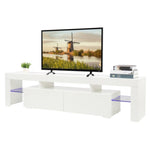 ZUN Elegant Household Decoration With LED light TV Cabinet White 68277147