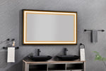 ZUN 72in. W x 48in. H Oversized Rectangular Black Framed LED Mirror Anti-Fog Dimmable Wall Mount W1272114901