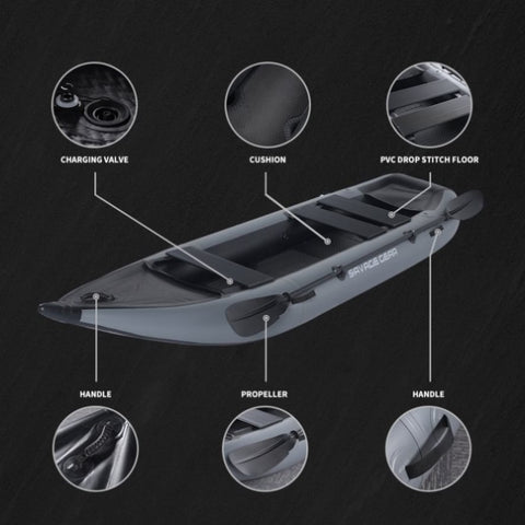 ZUN 2 Person Inflatable Kayak Fishing PVC Kayak the Dimension is 130'' *43'' *11.8'' Inflatable W1440119179