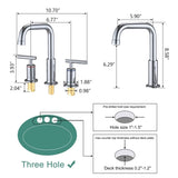 ZUN 8 in. Widespread Double Handle Bathroom Faucet with Pop Up Drain in Chrome W122459281