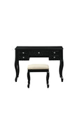 ZUN Classic 1pc Vanity Set w Stool Black Color Drawers Open-up Mirror Bedroom Furniture Unique Legs B011113335