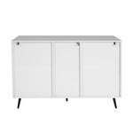 ZUN Living Room Sideboard Storage Cabinet White High Gloss with LED Light, Modern Kitchen Unit Cupboard W132166385