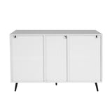 ZUN Living Room Sideboard Storage Cabinet White High Gloss with LED Light, Modern Kitchen Unit Cupboard W132166385