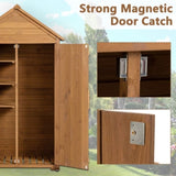 ZUN 39.56"L x 22.04"W x 68.89"H Outdoor Storage Cabinet Garden Wood Tool Shed Outside Wooden Closet with 38532261