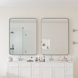 ZUN Wall Mirror 30x40 Inch Black Rectangular Mirror Metal Framed Mirror Vanity Mirror Dressing Mirror, W1435107733